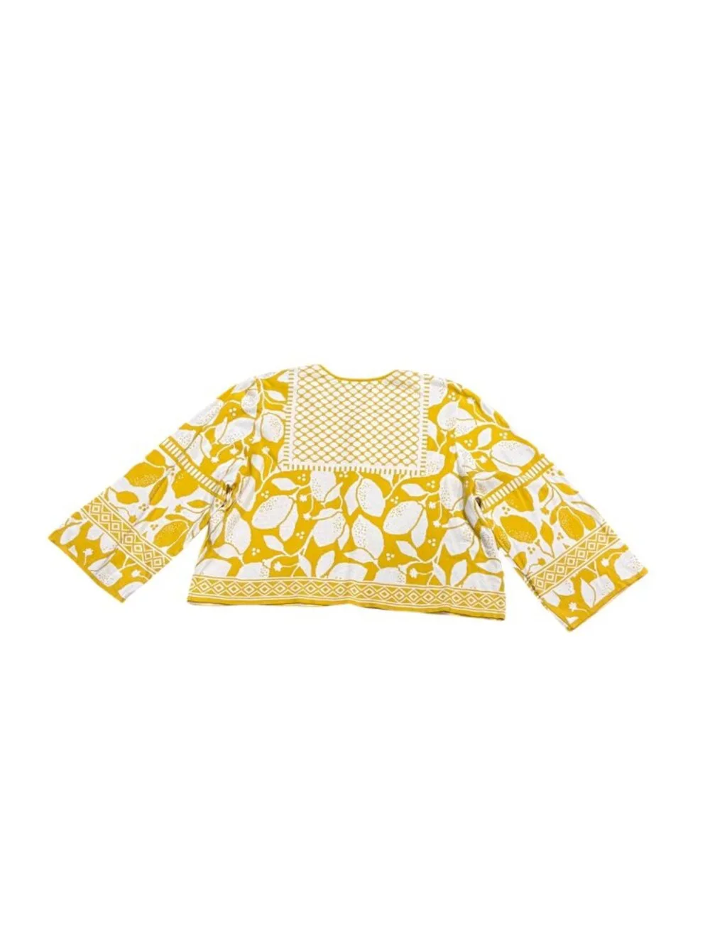 Gudren Sjoeden Anemone Jacquard Knit Cardigan Lemon Yellow, XL